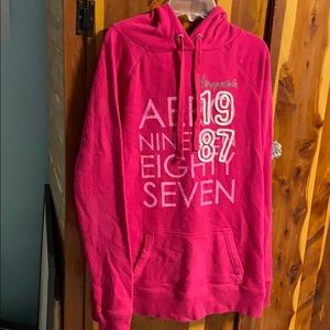 Aeropostale Pink Hoodie with White Accents
